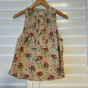 Anthropologie Floral Print Tank Top Sz 2